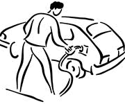 Car Fueling (B&W) 180x150